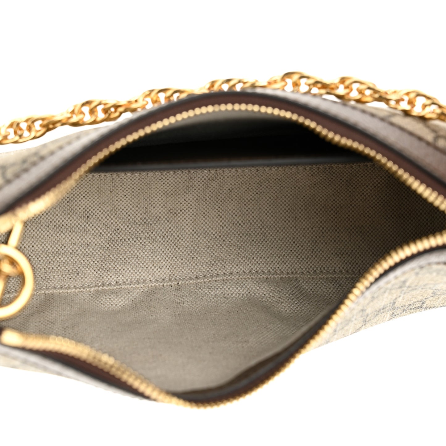 GG Supreme Monogram Textured Dollar Calfskin Web Small Ophidia GG Handbag Beige Ebony New Acero