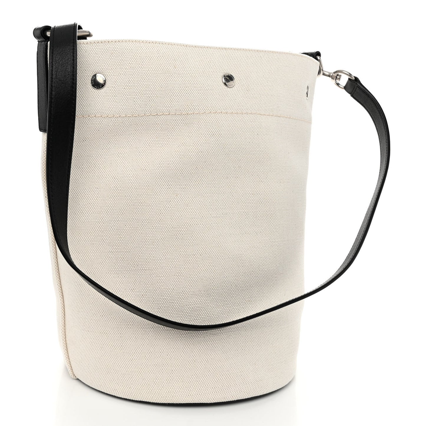 Linen Calfskin Rive Gauche Bucket Bag Greggio Natural