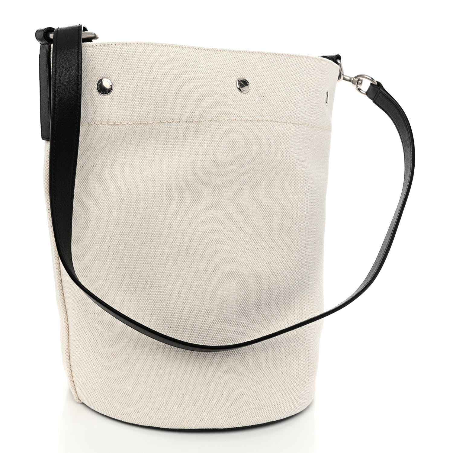 Saint Laurent Linen Calfskin Rive Gauche Bucket Bag Greggio Natural 3 of 9