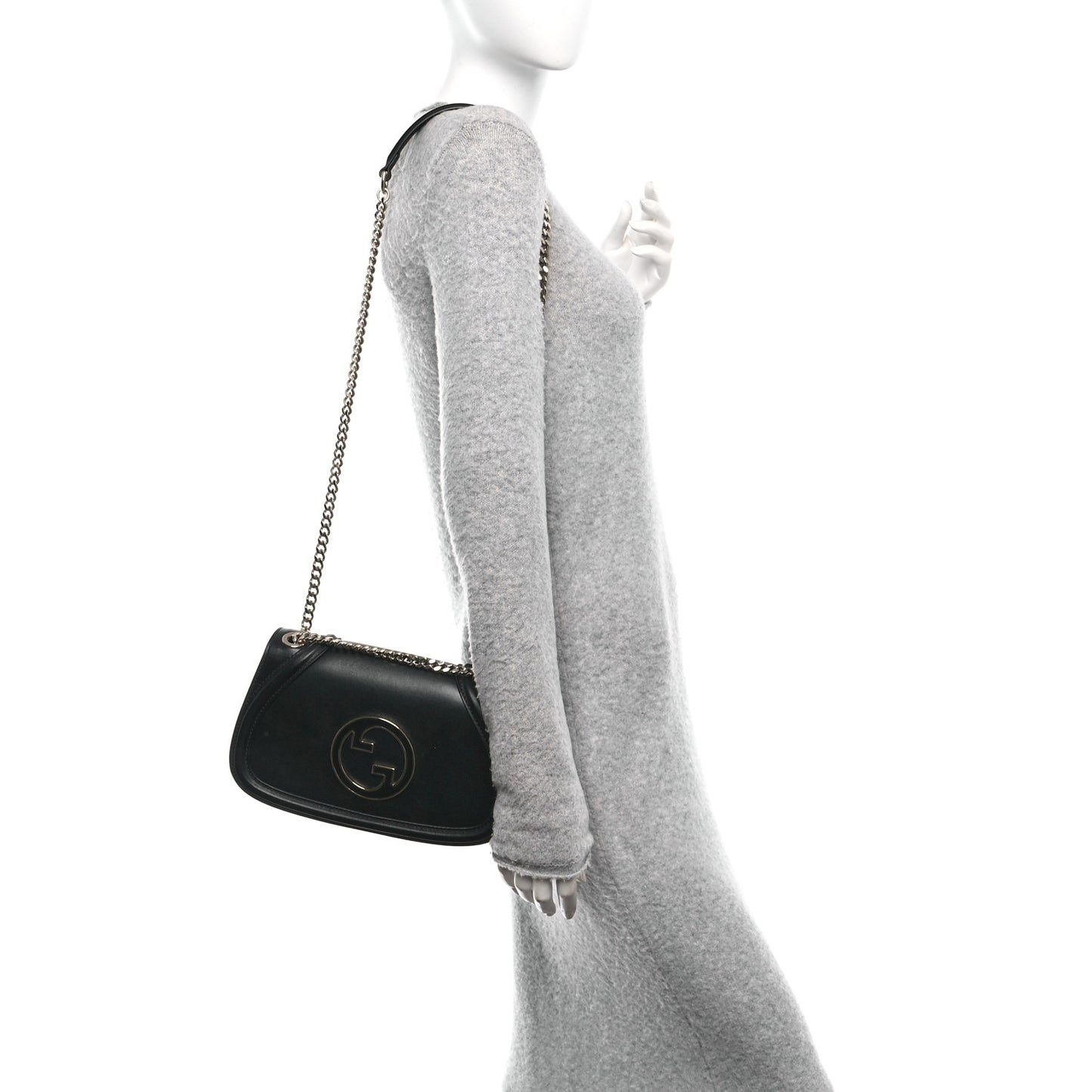 Calfskin Blondie Medium Shoulder Bag Black