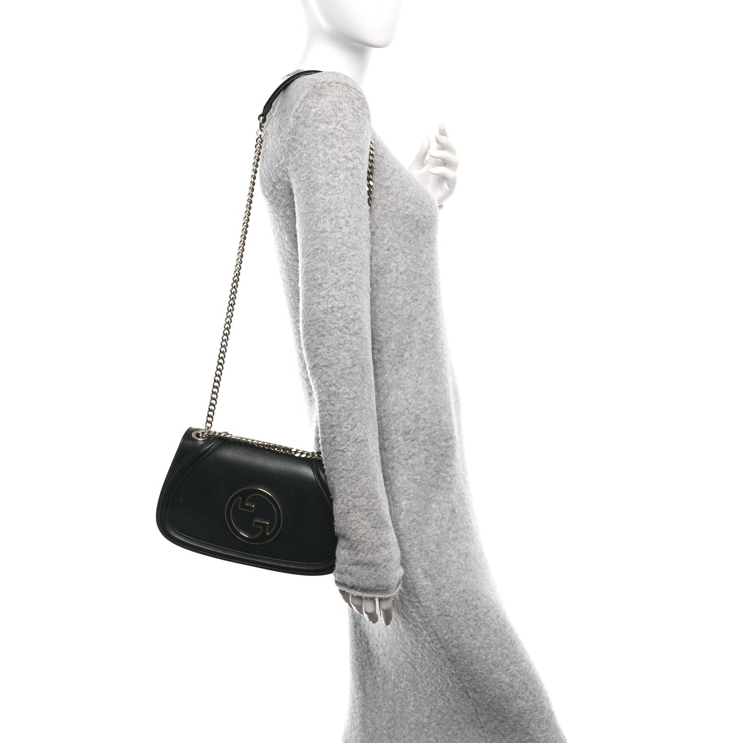 Gucci Calfskin Blondie Medium Shoulder Bag Black 2 of 10