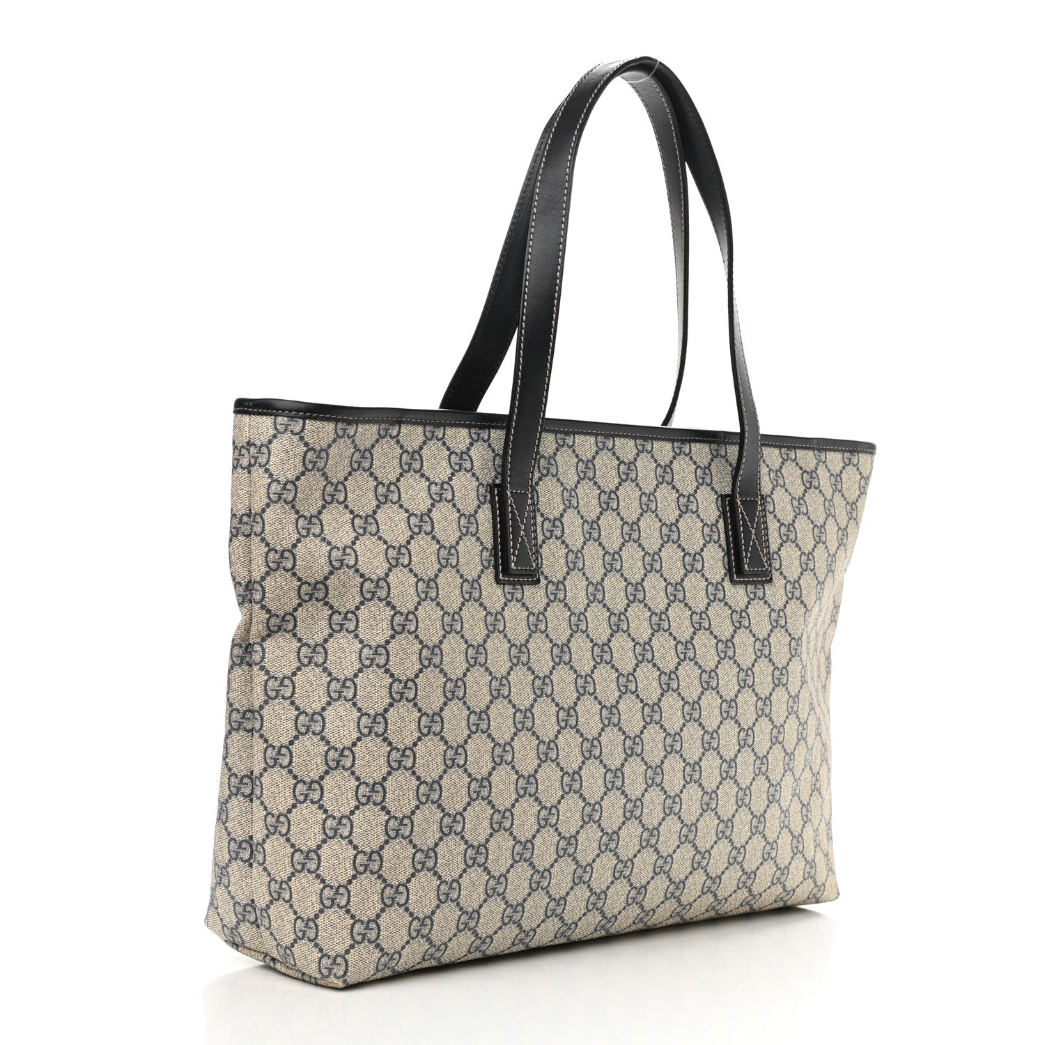 Gucci GG Supreme Monogram Medium Zippered Shopping Tote Navy 3 of 11