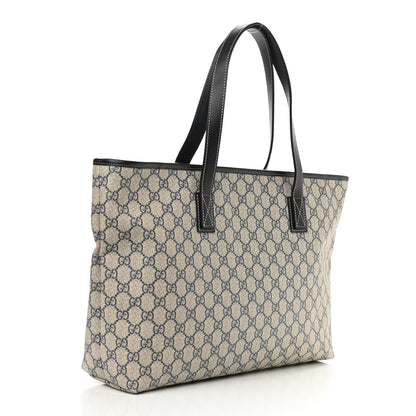 Gucci GG Supreme Monogram Medium Zippered Shopping Tote Navy 3 of 11