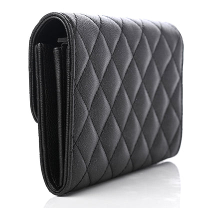 Chanel Iridescent Caviar Quilted Medium Flap Wallet Black 3 of 9