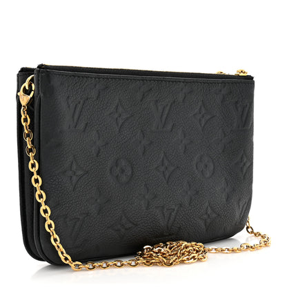 Louis Vuitton Empreinte Double Zip Pochette Black 3 of 12
