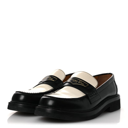 Christian Dior Brushed Calfskin Boy Loafers 37.5 Black White 4 of 13