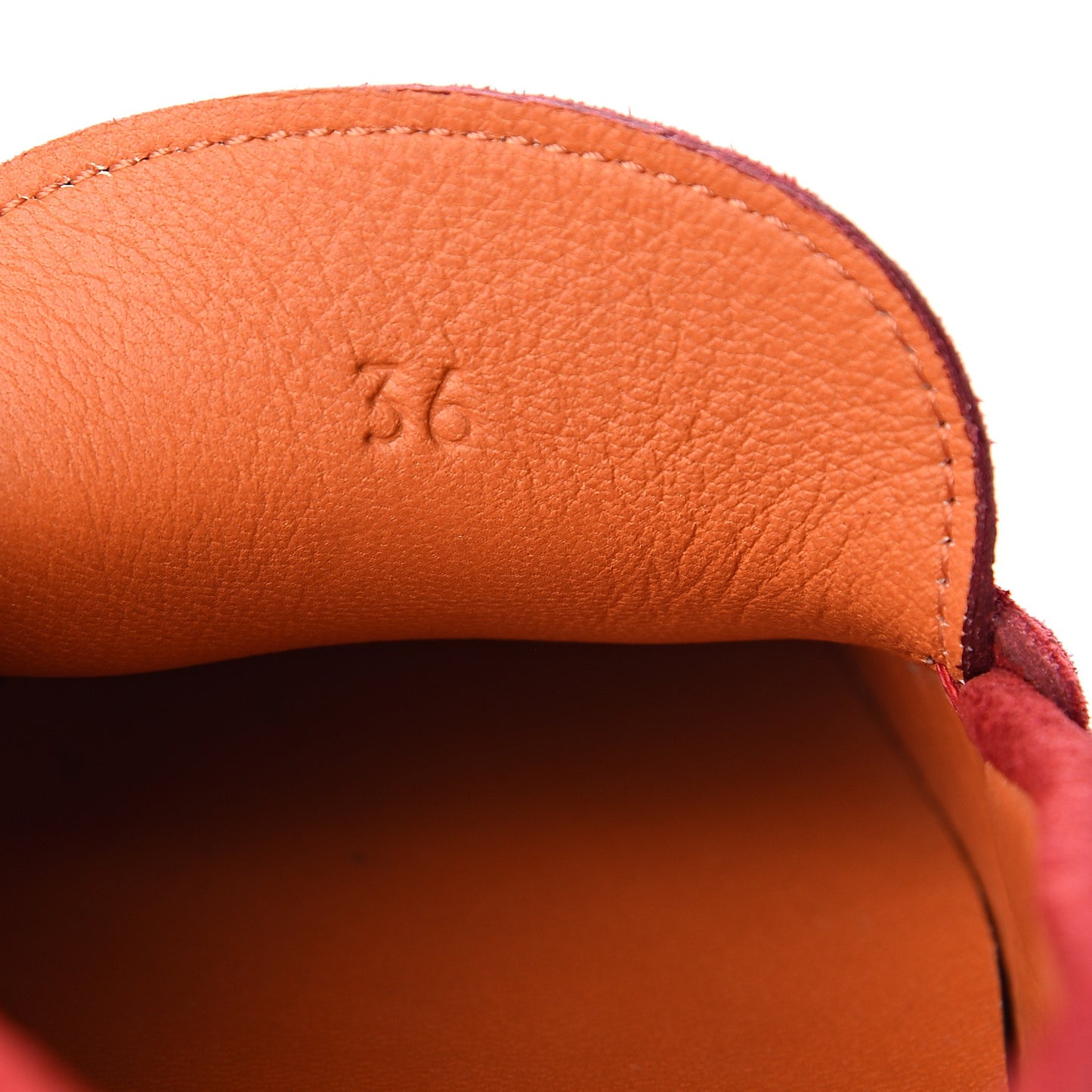 Suede Irving Moccasin Loafers 36 Rouge