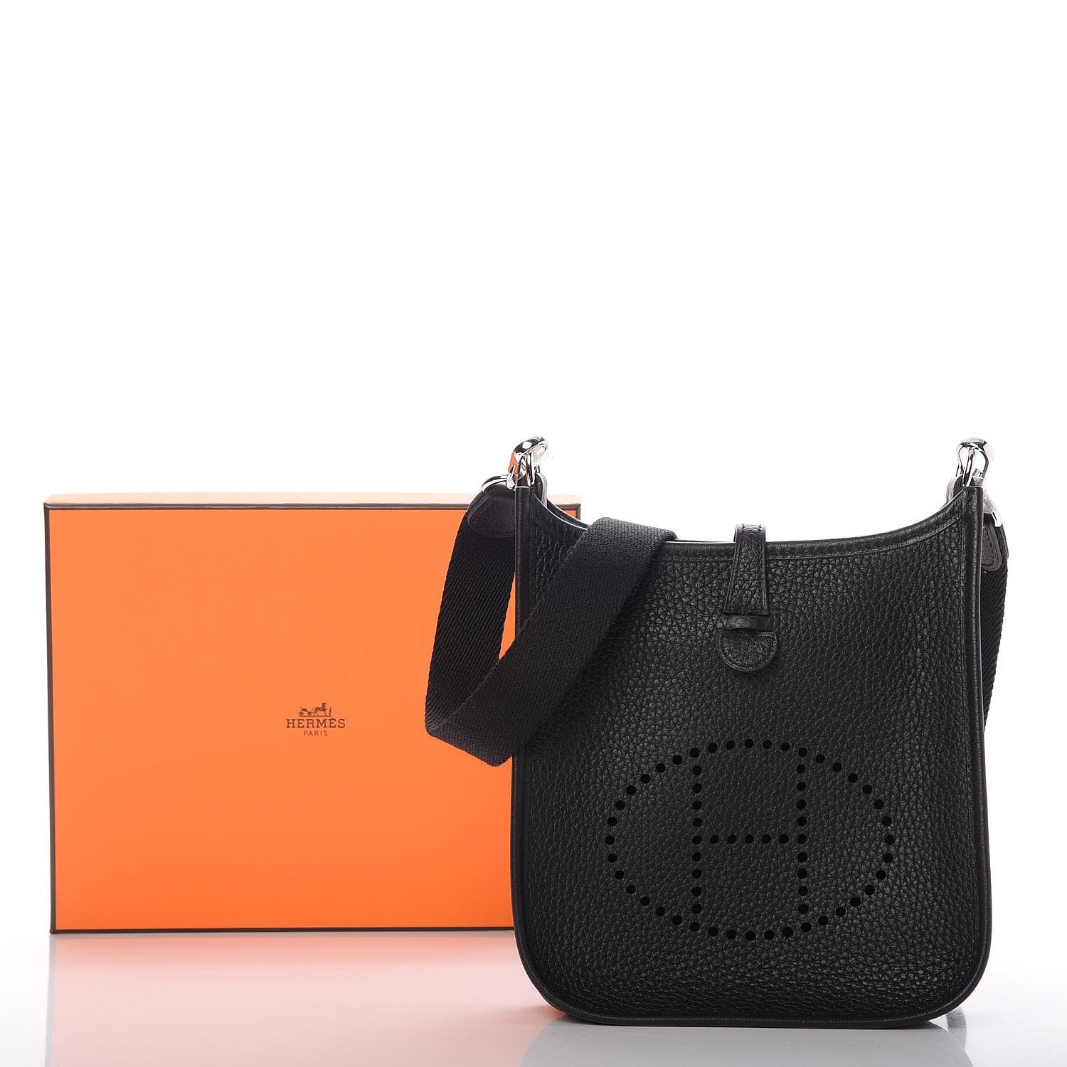 Hermes Taurillon Clemence Evelyne TPM Black 8 of 8