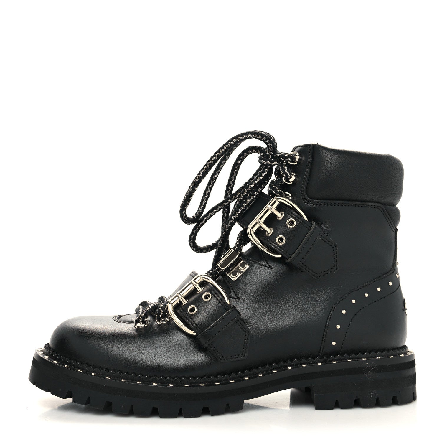 Jimmy Choo Calfskin Breeze Biker Boots 36 Black 1 of 8