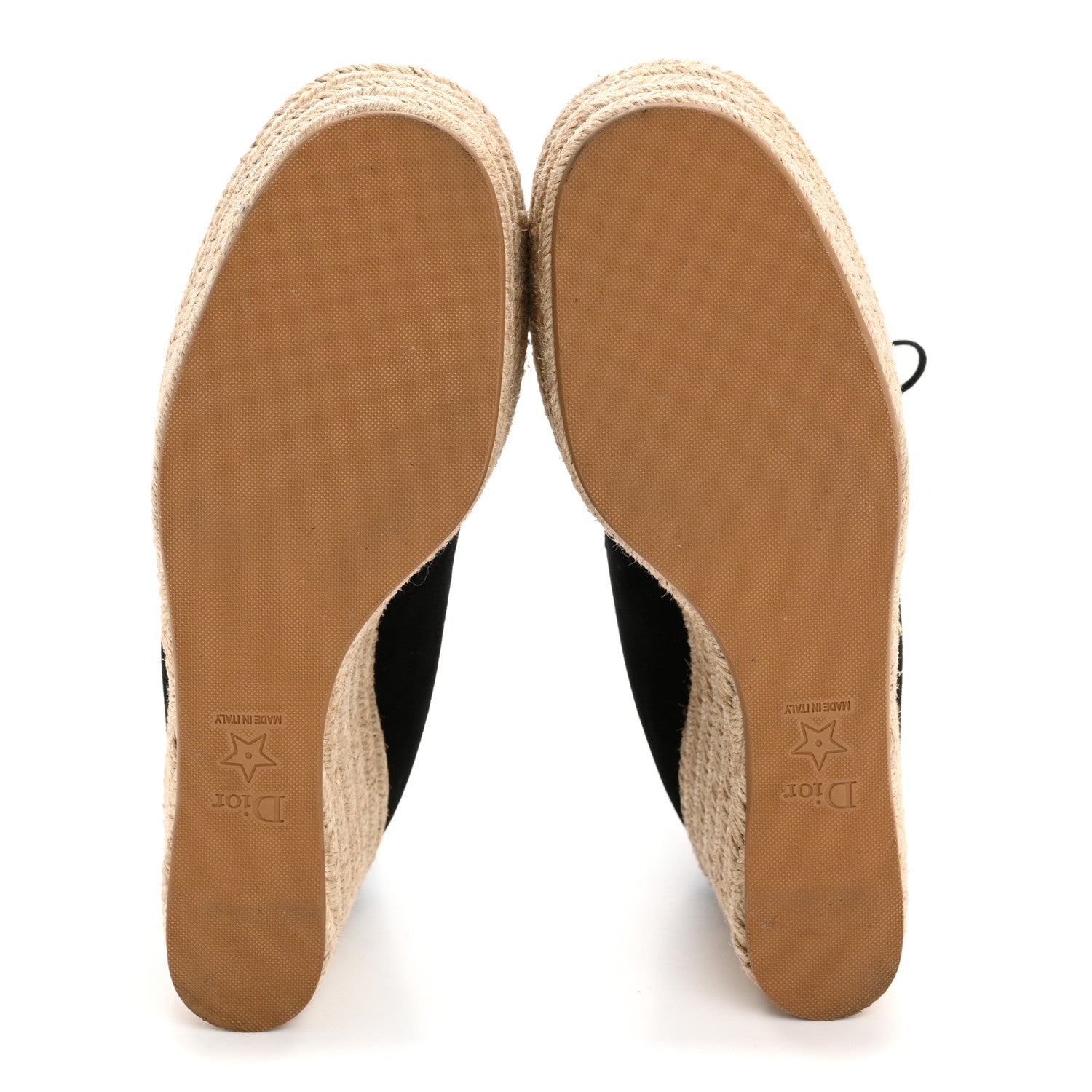 Christian Dior Suede Dioriver Lace Up Espadrille Wedges 38 Black 6 of 10