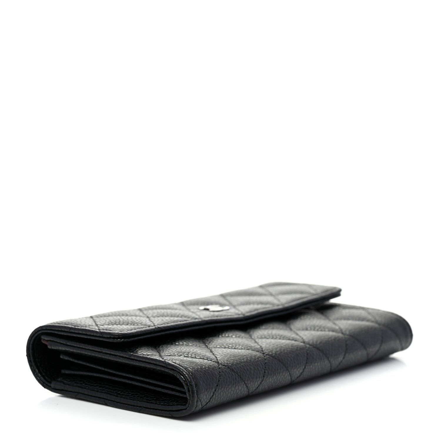 Chanel Caviar Quilted Large Gusset Flap Wallet Black 3 of 8