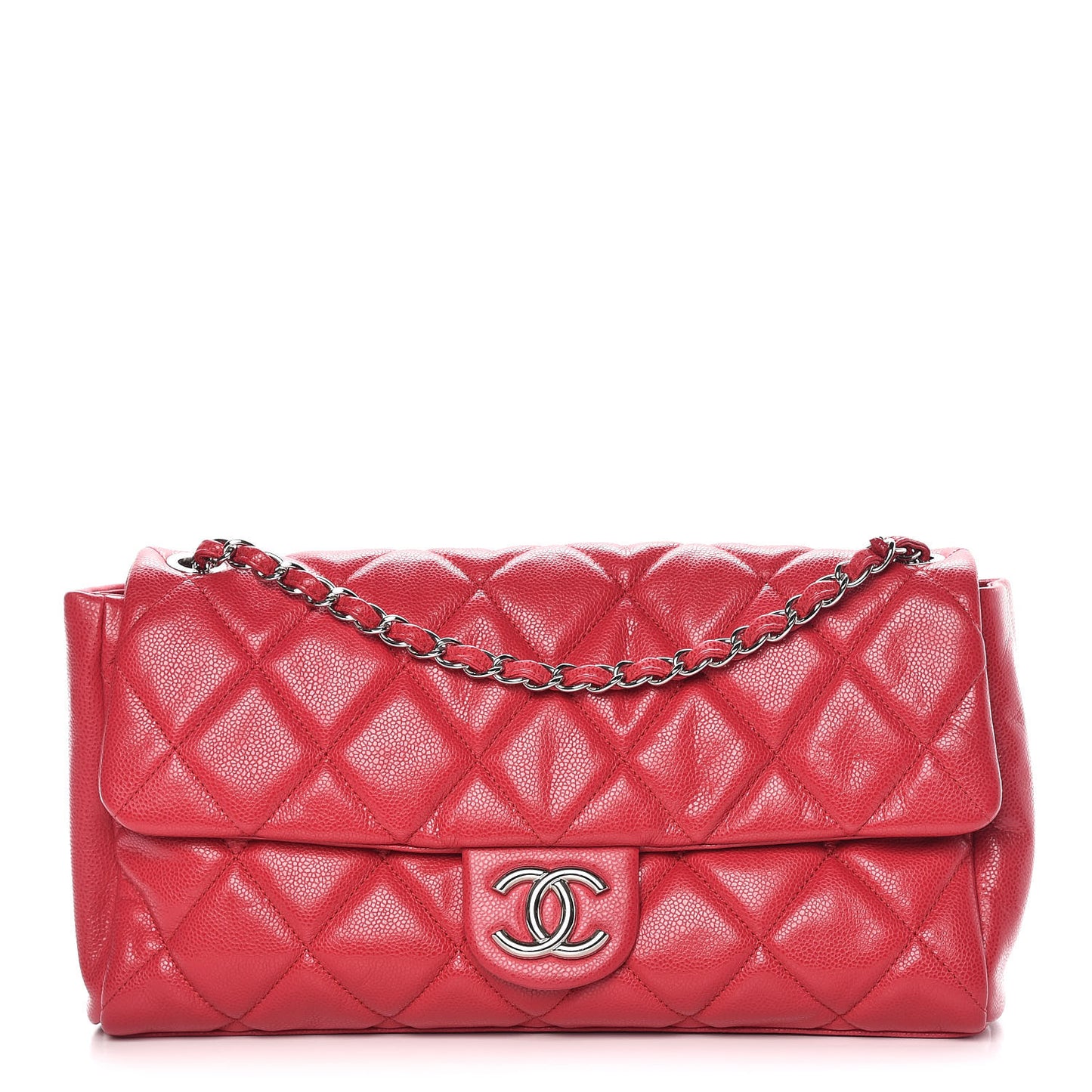 Glazed Soft Caviar Large Flap Red