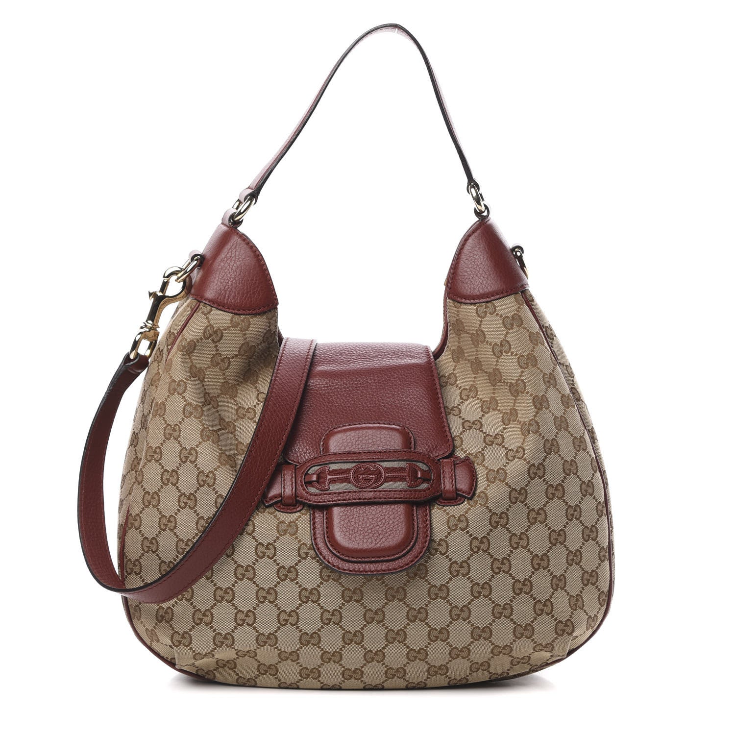 Gucci Monogram Web Medium Dressage Hobo Red 1 of 13