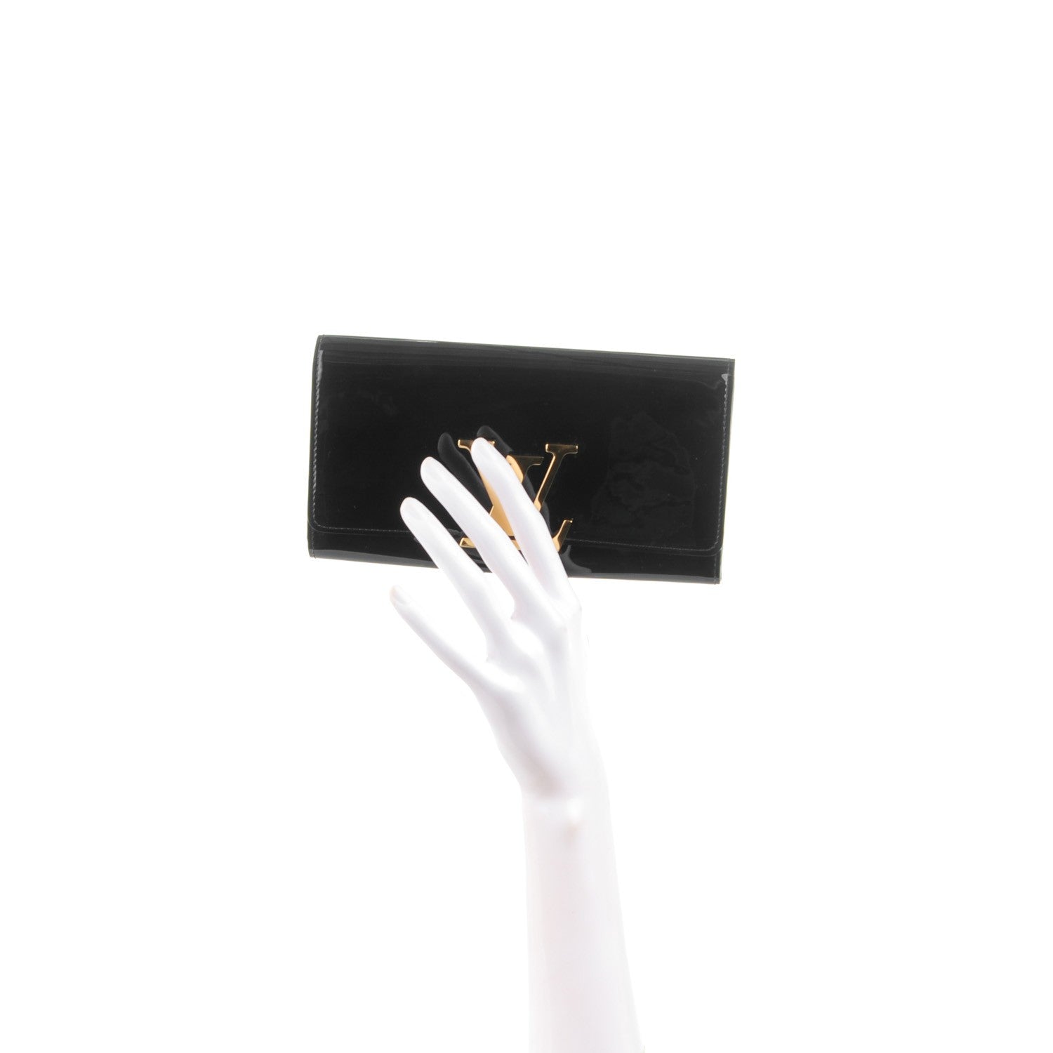 Louis Vuitton Patent Louise Clutch Black 2 of 7