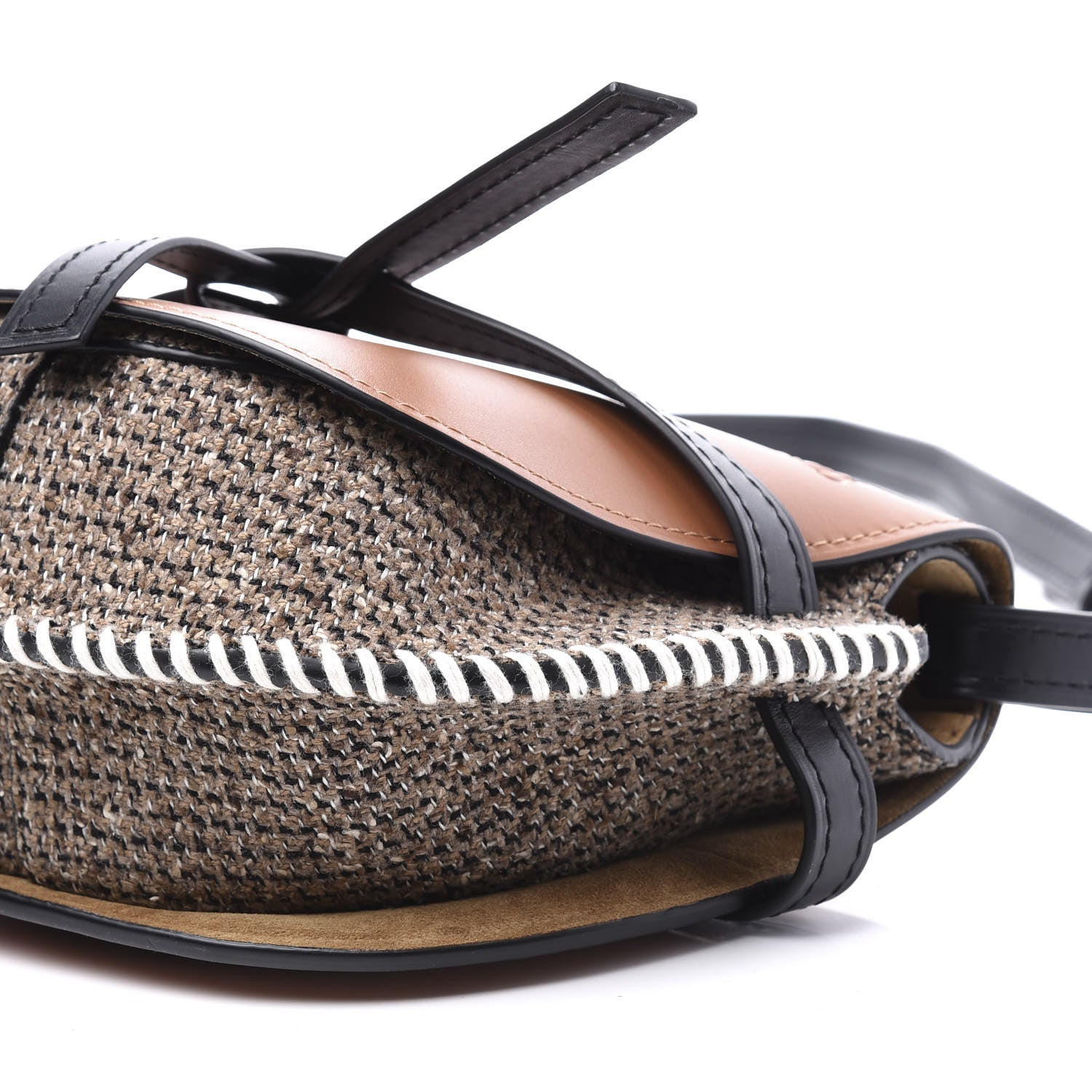 Loewe Calfskin Tweed Small Gate Crossbody Bag Tan 7 of 9