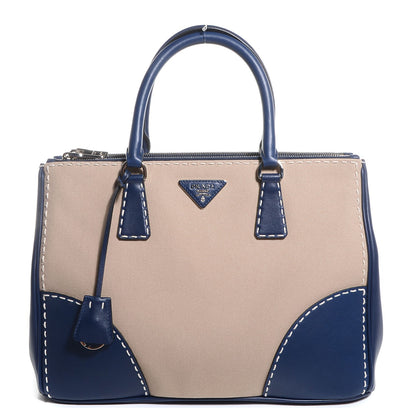 Prada Canvas Calfskin Medium City Stitch Tote Corda Royal 1 of 11