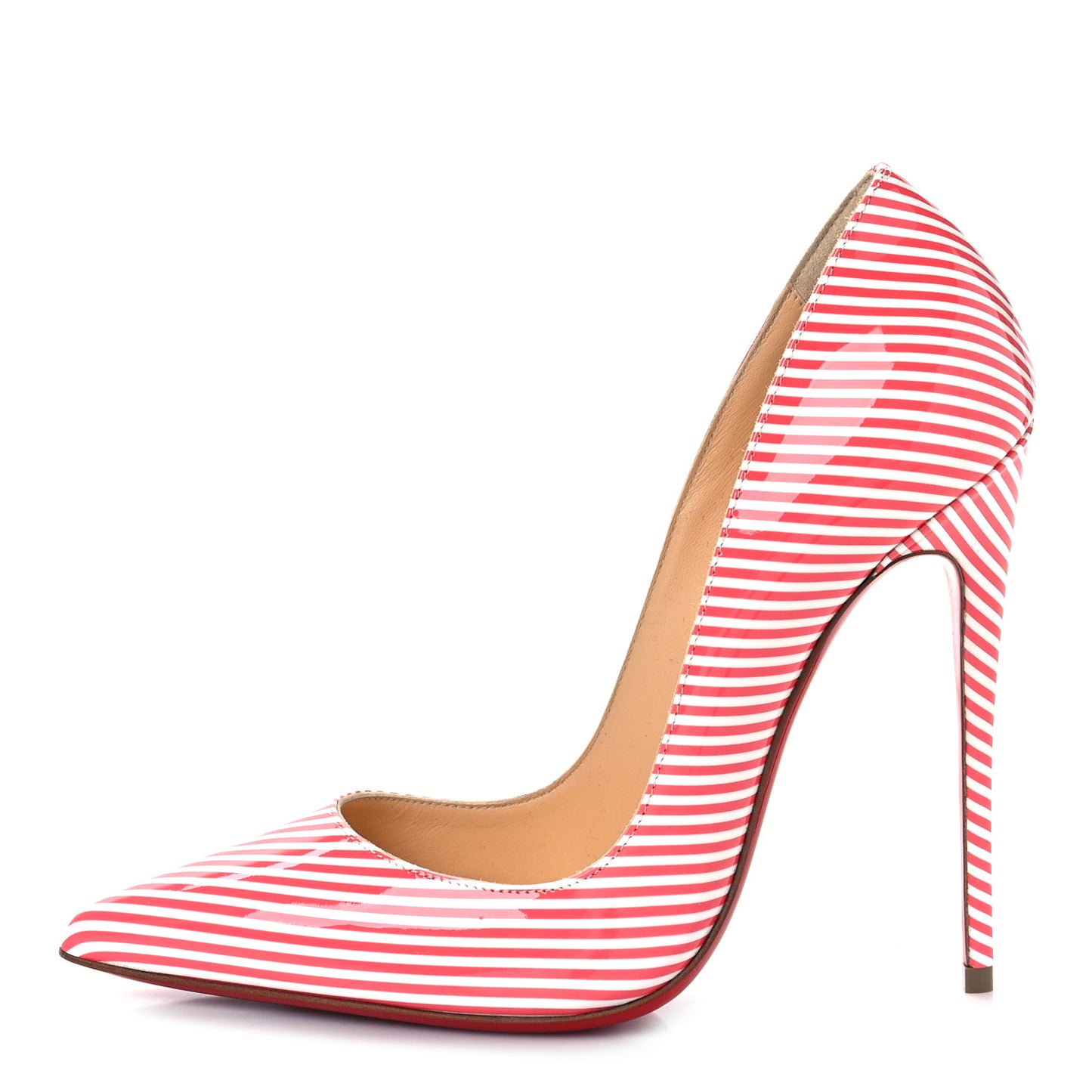 Patent Stripes Kate 120 Pumps 38 Smoothie White