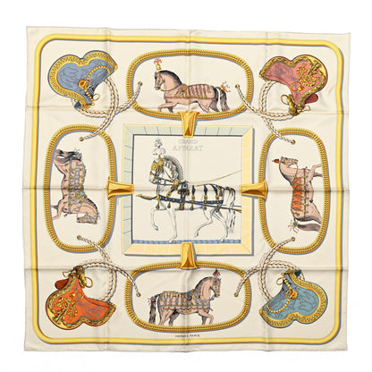Hermes Silk Grand Apparat Scarf 90 Creme Gold Multicolor 1 of 5