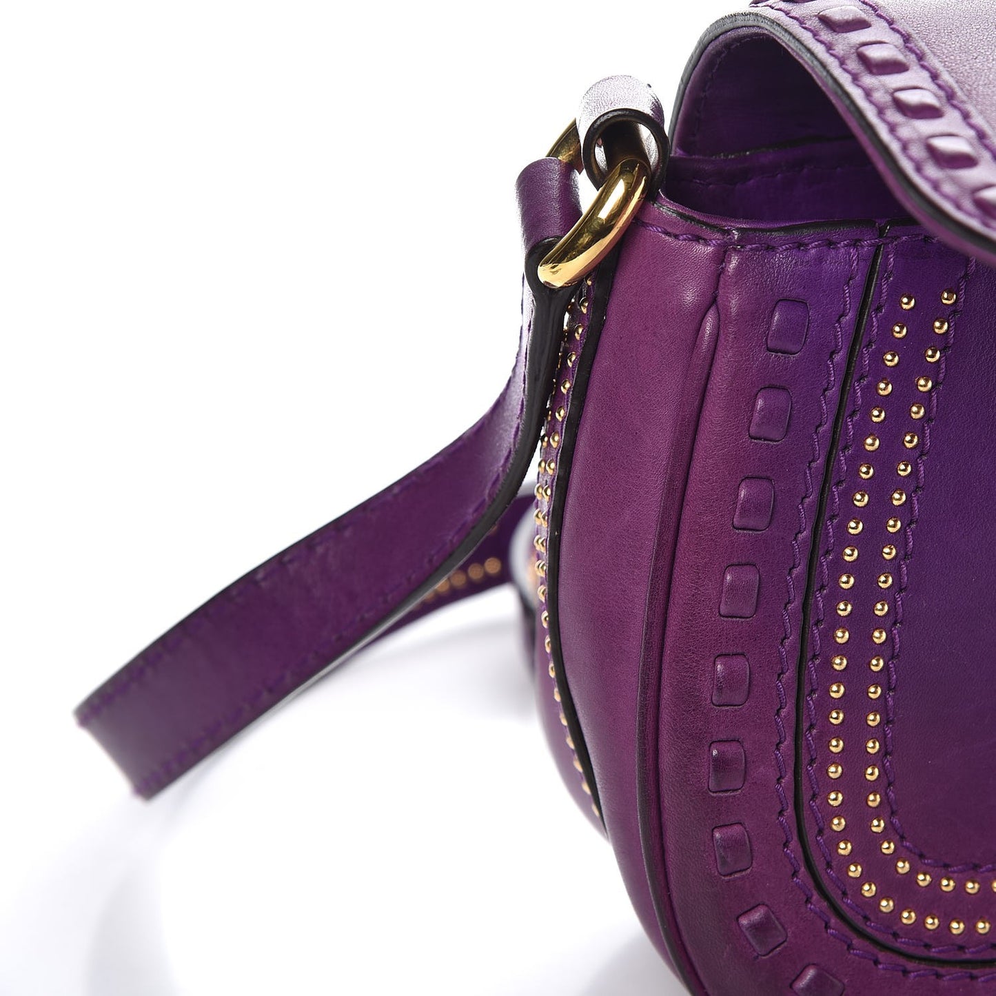 Calfskin Small Snaffle Bit Shoulder Bag Purple