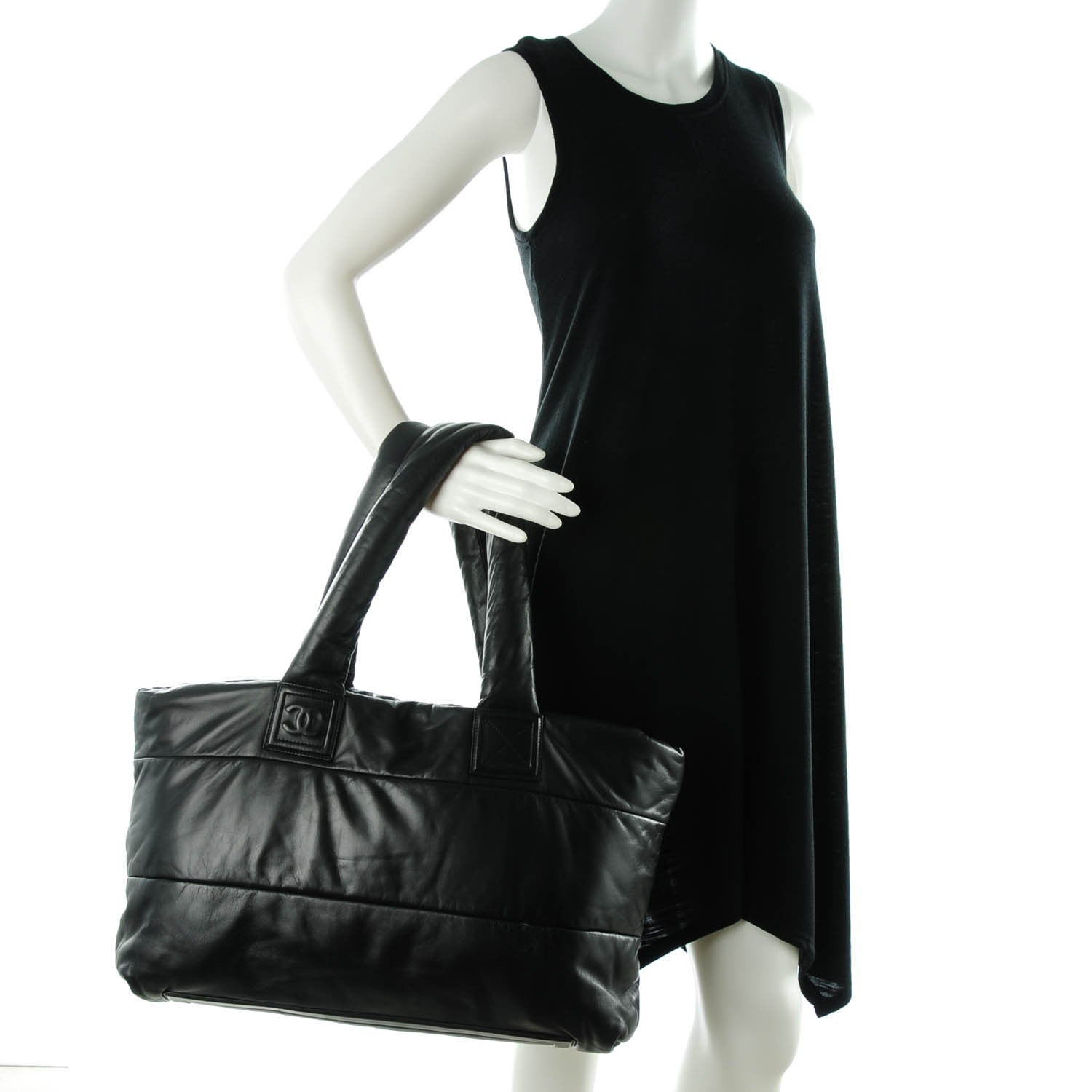 Chanel Lambskin Quilted Large Coco Cocoon Reversible Tote Black 2 of 7