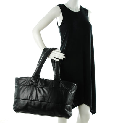 Chanel Lambskin Quilted Large Coco Cocoon Reversible Tote Black 2 of 7