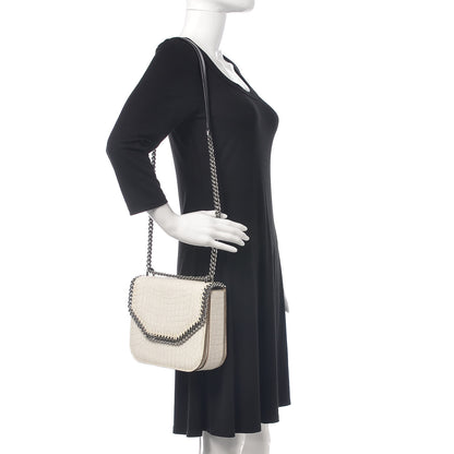 Stella McCartney Embossed Crocodile Effect Medium Falabella Box Shoulder Bag Ivory 2 of 9