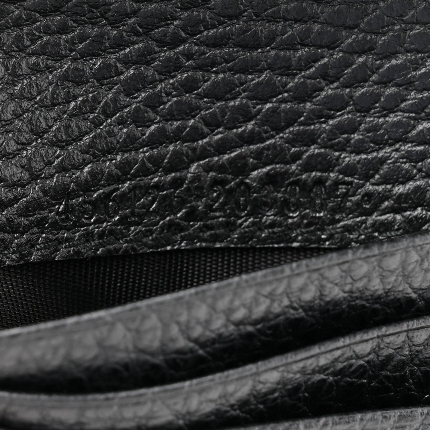 Gucci Pebbled Calfskin GG Marmont Card Case Black 8 of 9