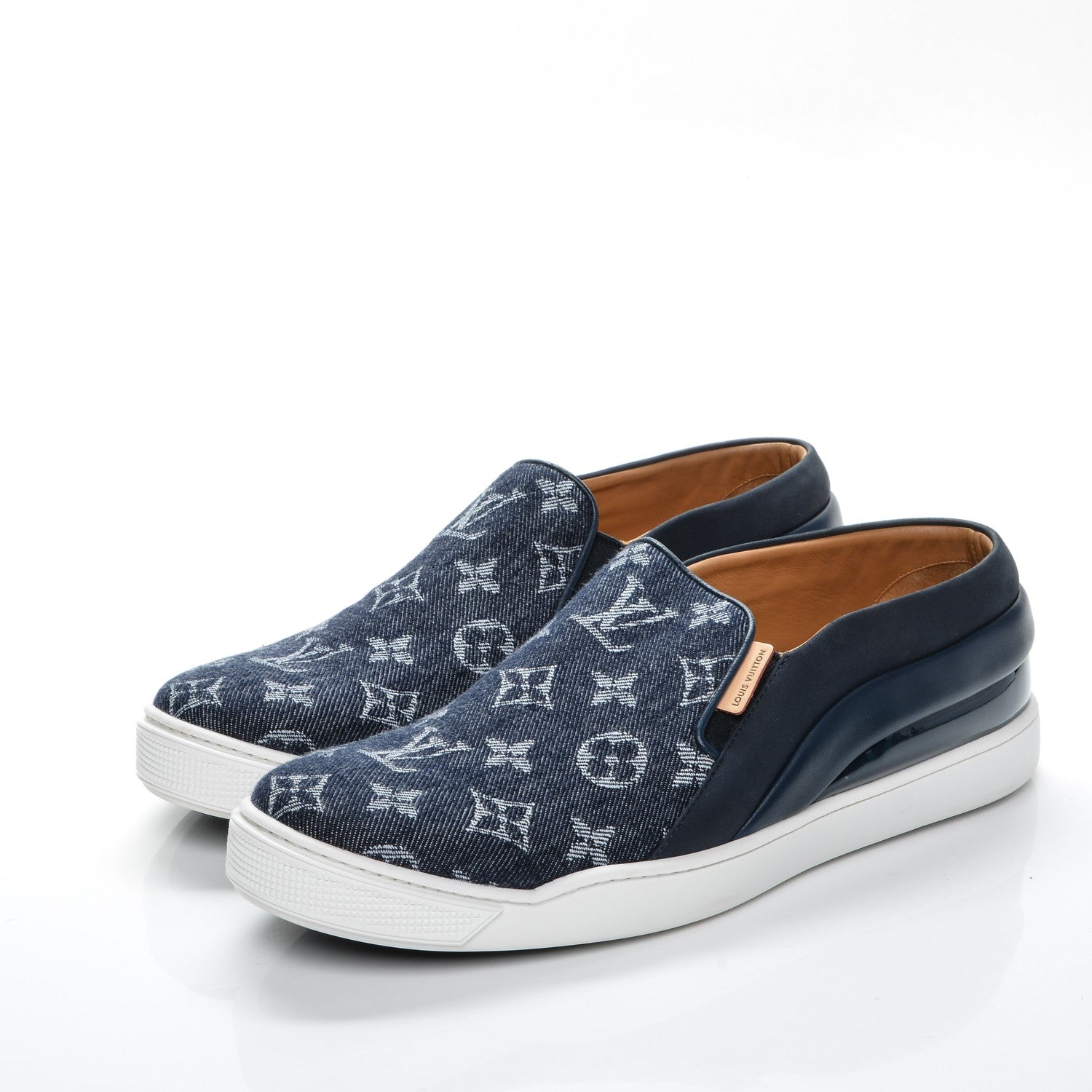 Louis Vuitton Denim Monogram Tempo Sneakers 41 Blue 3 of 9