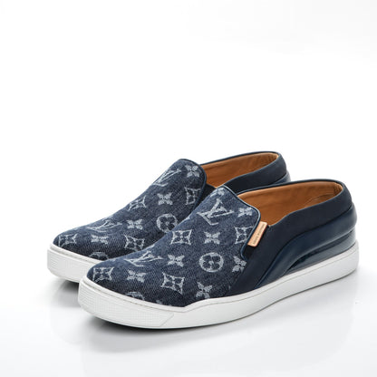 Louis Vuitton Denim Monogram Tempo Sneakers 41 Blue 3 of 9