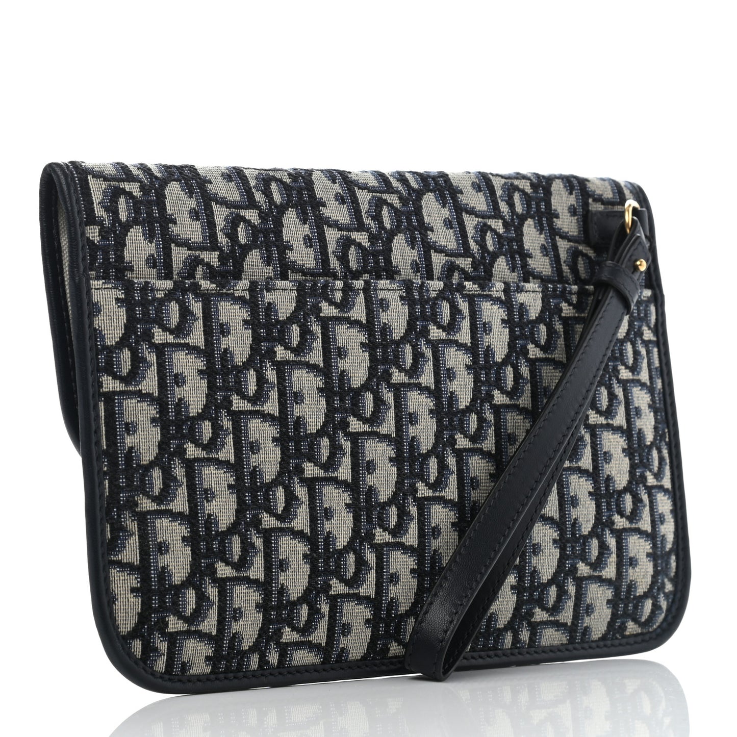 Oblique Flap Pouch Clutch Blue