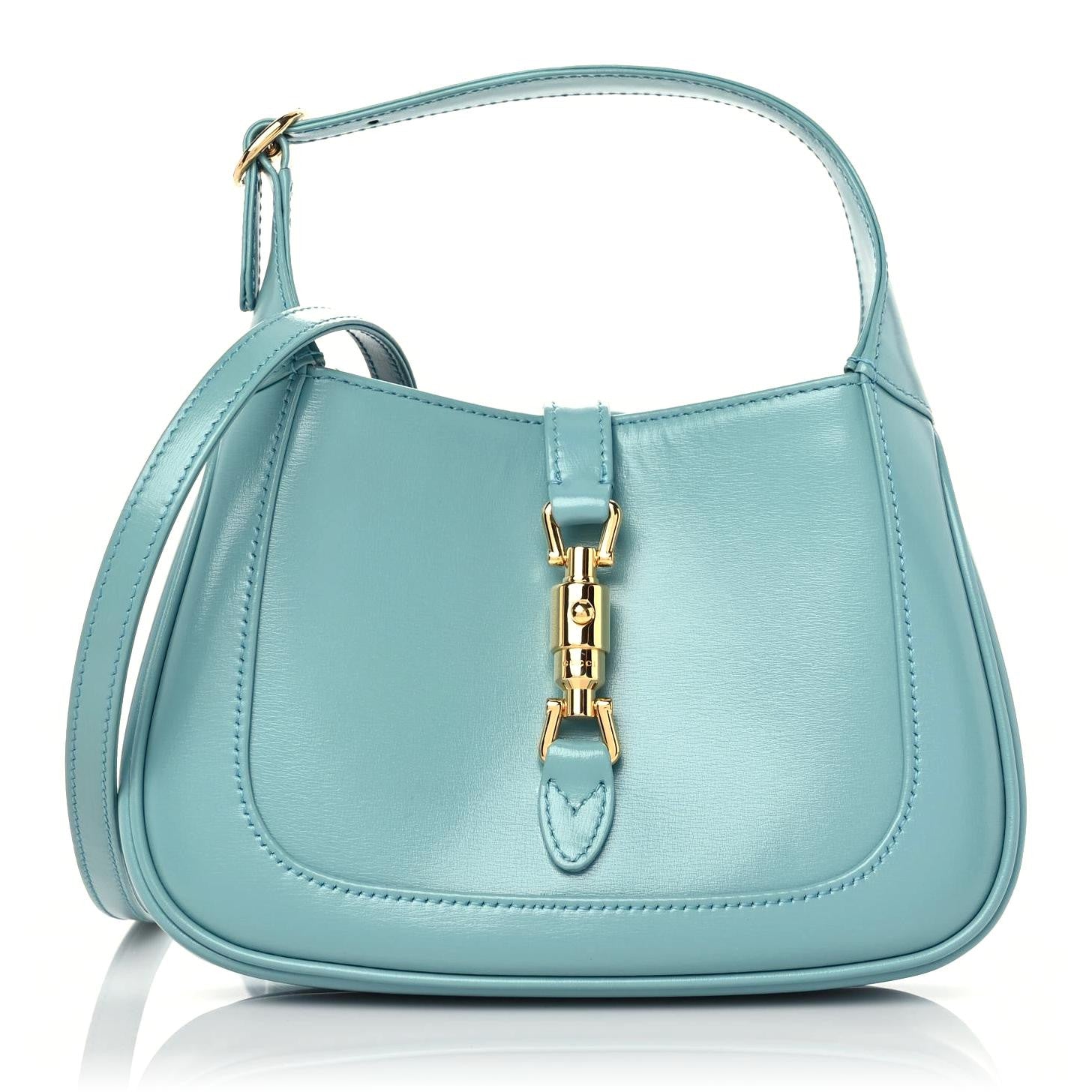 Gucci Boarded Dyana Lux Calfskin Mini Jackie 1961 Hobo Dusty Azure 1 of 8