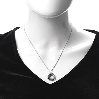 David Yurman Sterling Silver 18K Yellow Gold Open Heart Cable Necklace 2 of 5