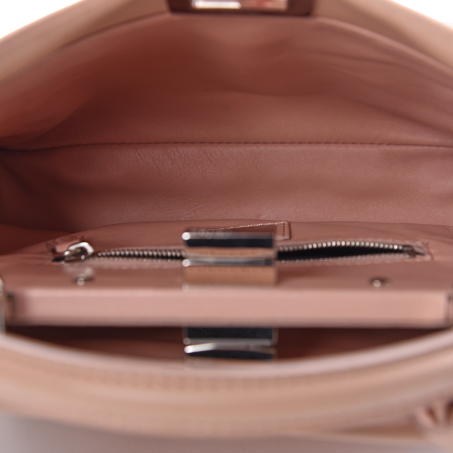 Fendi Nappa Rosebud Mini Peekaboo Iconic Satchel Baby Pink 6 of 20