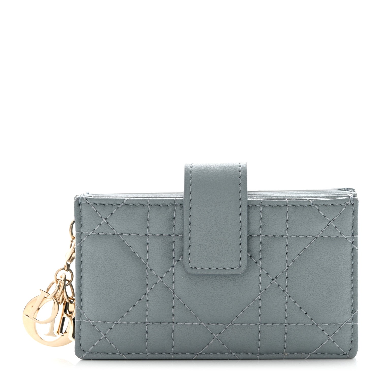 Christian Dior Lambskin Cannage Lady Dior 5-Gusset Card Holder Cloud Blue 1 of 10