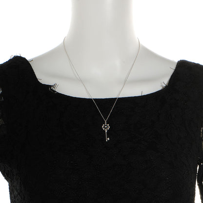 Tiffany 18K White Gold Diamond Floral Pendant Necklace 2 of 4