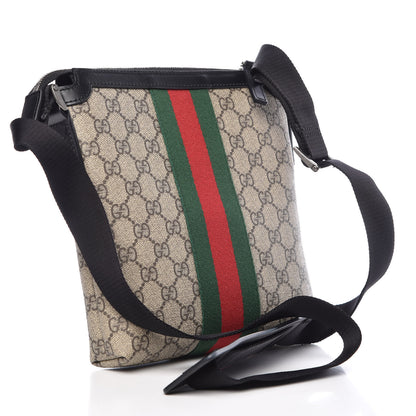 Gucci GG Supreme Monogram Web Messenger Bag Black 3 of 9