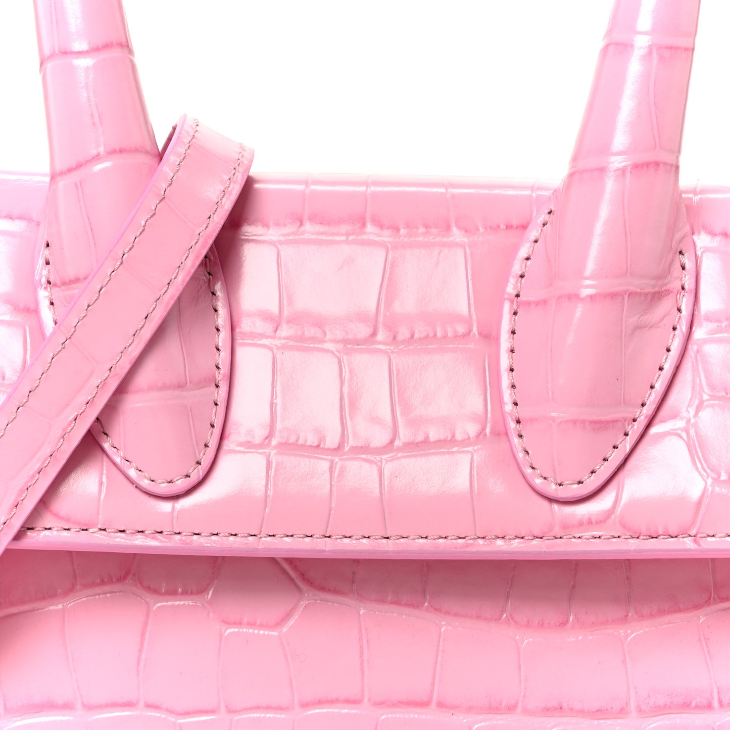 Calfskin Crocodile Embossed Le Chiquito Moyen Pink