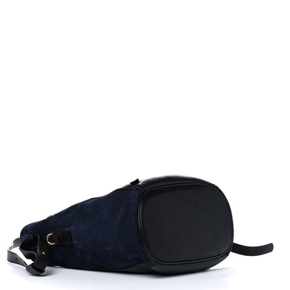 Chloe Smooth Suede Calfskin Medium Myer Double Carry Bag Black Navy 3 of 12