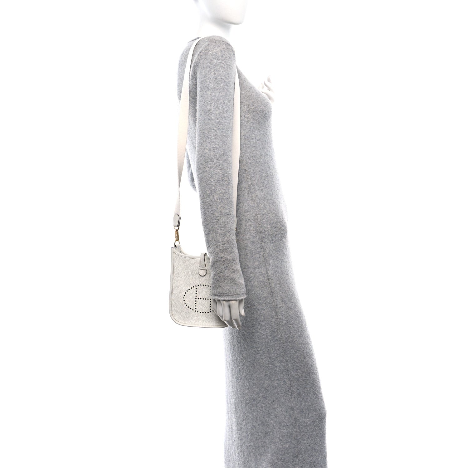 Hermes Taurillon Clemence Amazone Evelyne TPM New White 2 of 11