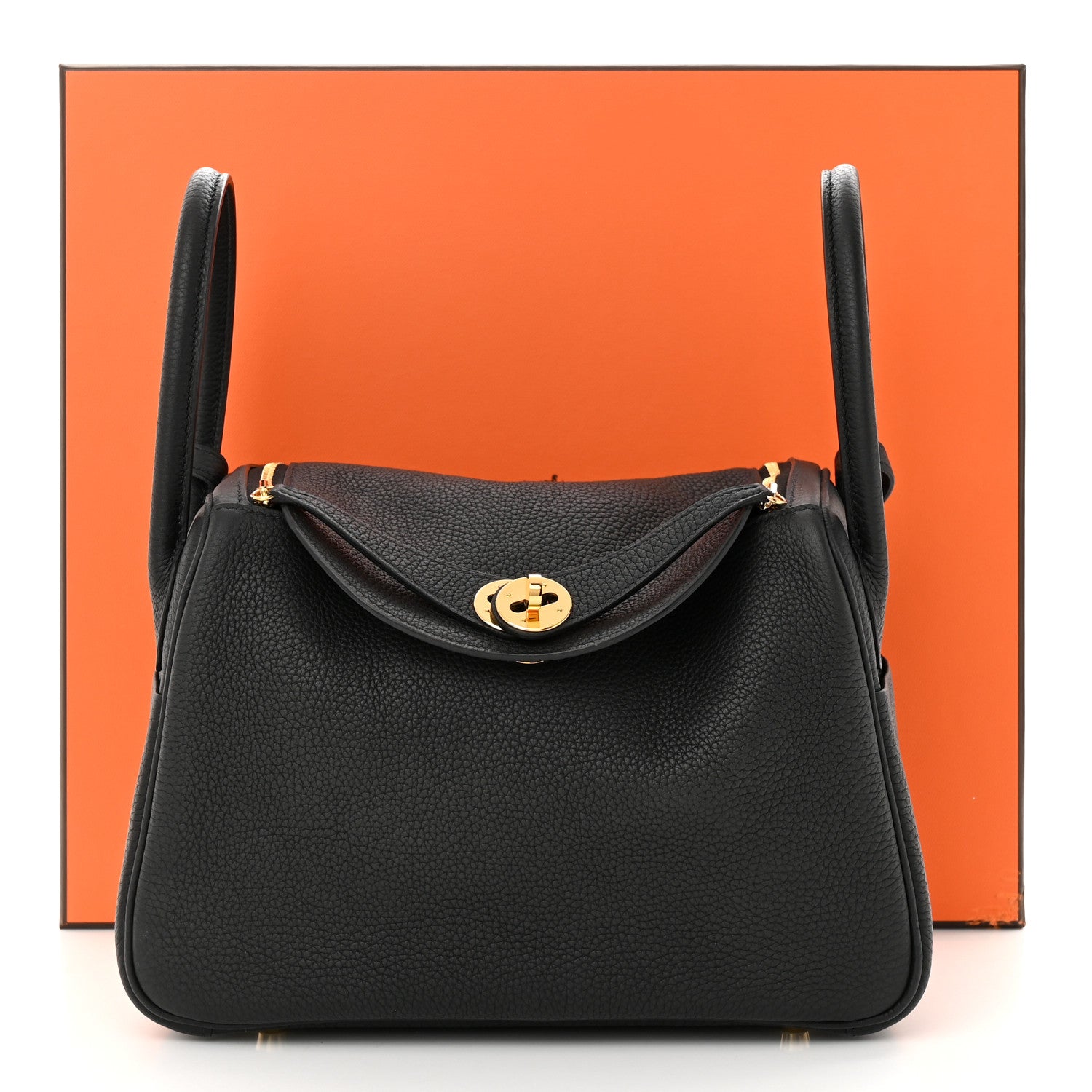 Hermes Taurillon Clemence Lindy 26 Black 11 of 11