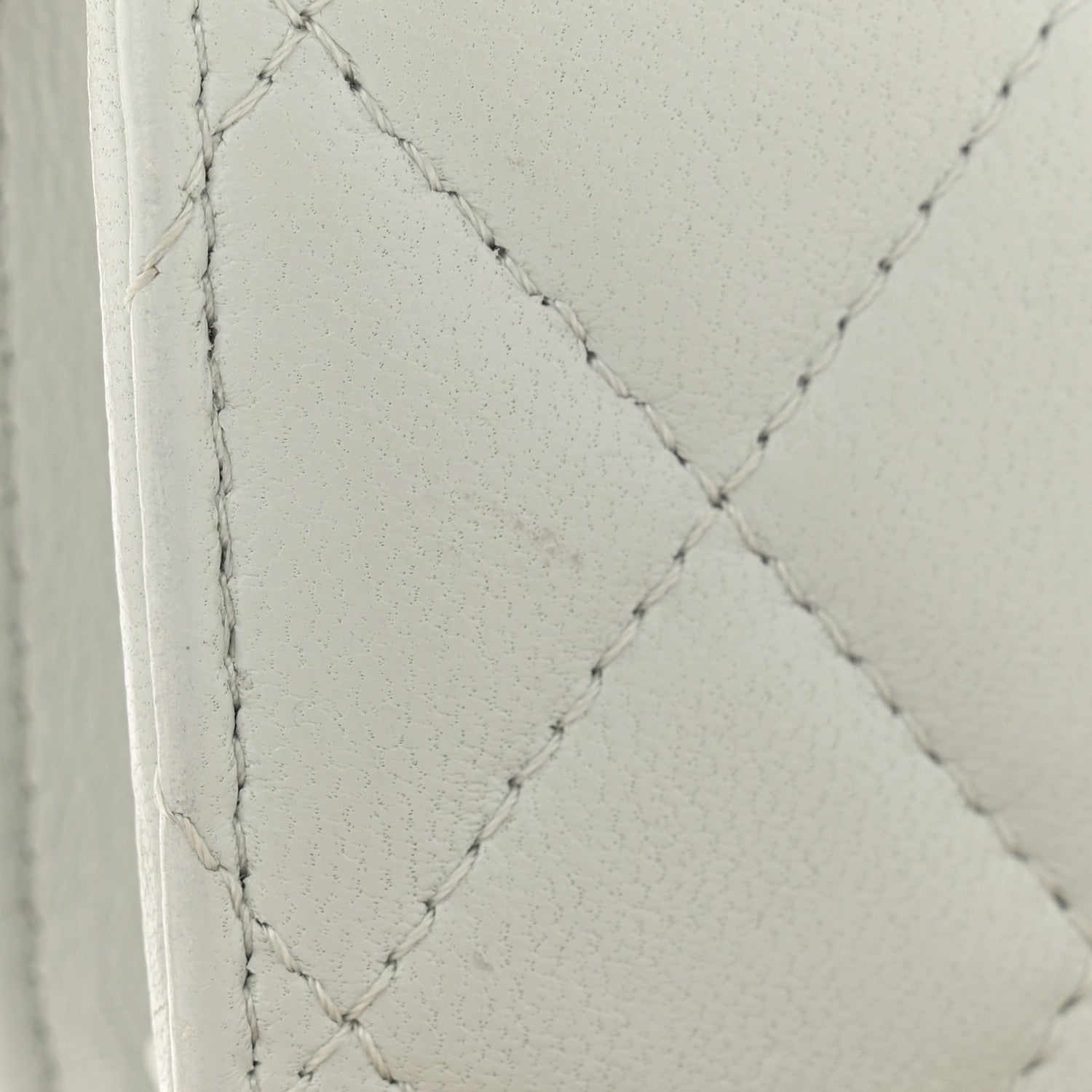 Chanel Lambskin Pearl Crush Quilted Flap Phone Holder With Chain Light Grey 14 of 16