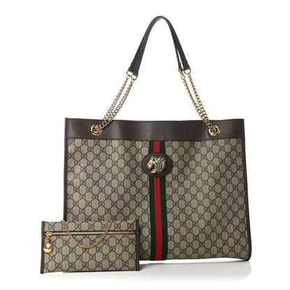 Gucci GG Supreme Monogram Large Rajah Chain Tote Beige New Acero 1 of 10