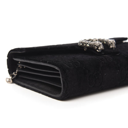 Gucci Velvet GG Monogram Mini Dionysus Chain Wallet Black 6 of 10