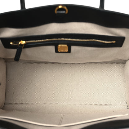 MCM Calfskin Linen Large Munchen Tote Black 6 of 10