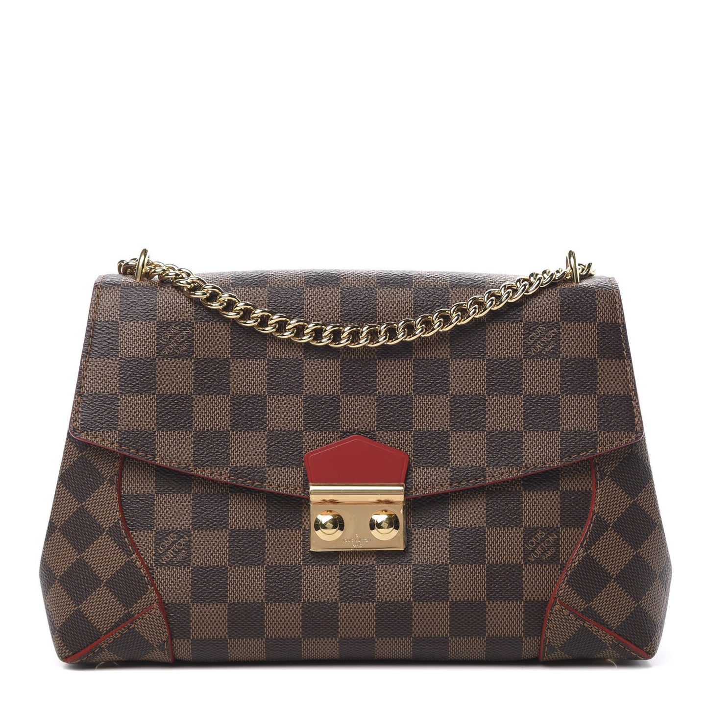 Damier Ebene Caissa Clutch Cherry