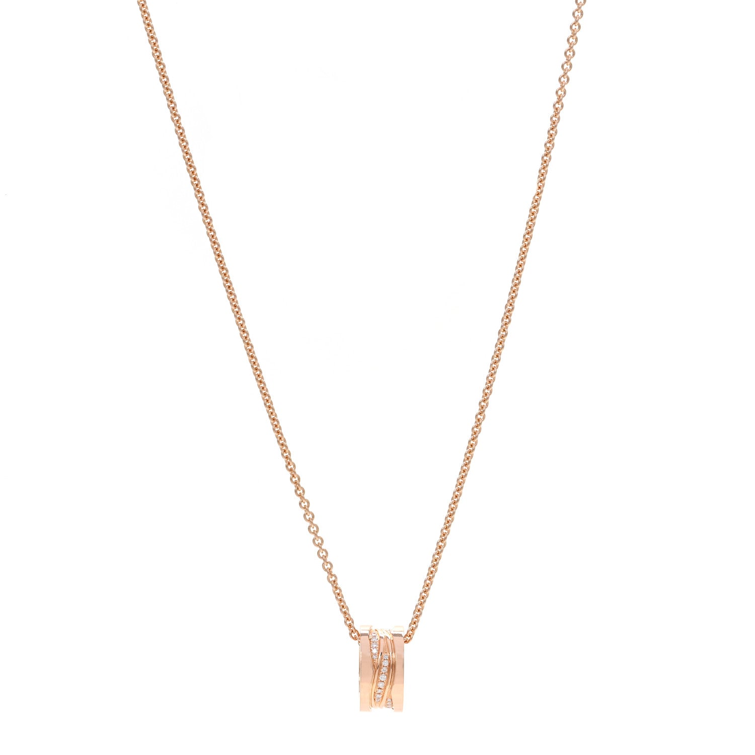 Bulgari 18K Rose Gold Diamond B.Zero1 Legend Pendant Necklace 1 of 5