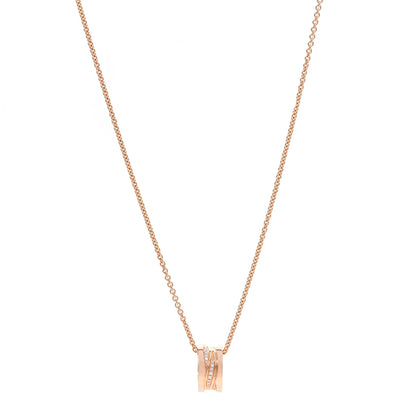 Bulgari 18K Rose Gold Diamond B.Zero1 Legend Pendant Necklace 1 of 5