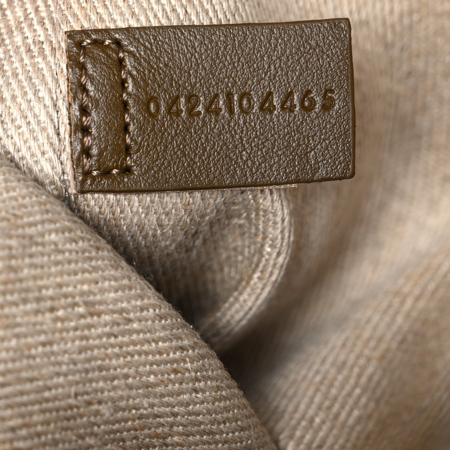 Linen Calfskin Medium Woody Ribbon Tote Bronze Brown