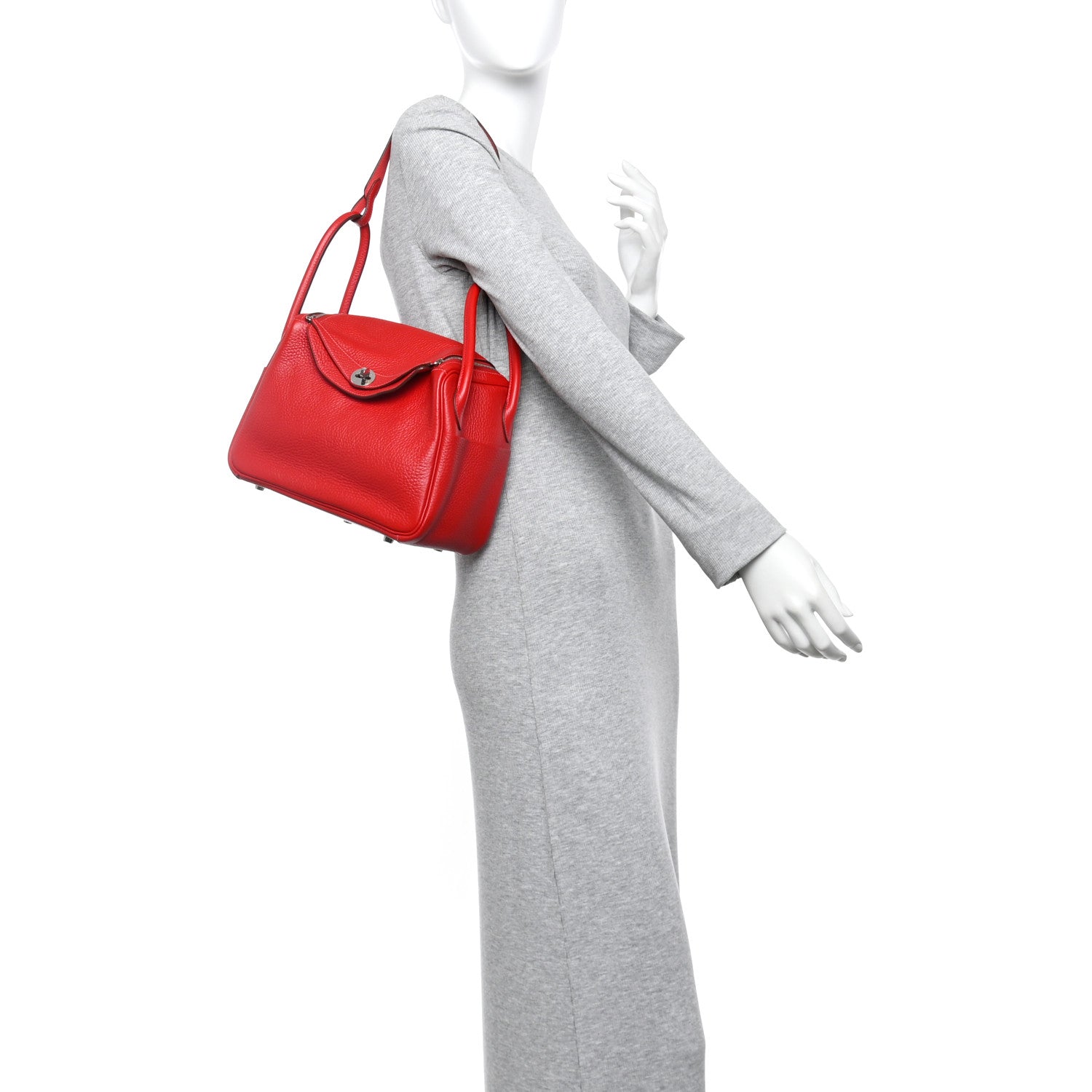 Hermes Taurillon Clemence Verso Lindy 26 Rouge Casaque Bougainvillea 2 of 14