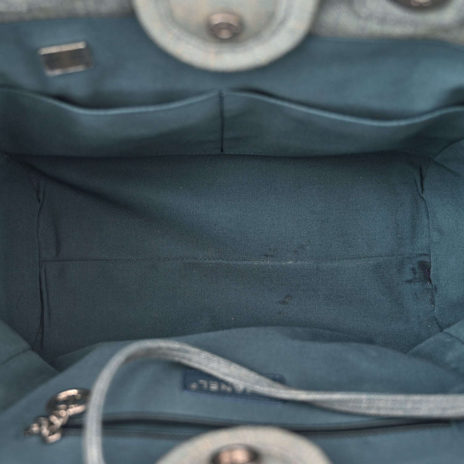 Chanel Denim Small Deauville Tote Light Blue 6 of 11